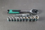12 PCS 1/4 Inch Drive Socket Wrench Set with Ratchet Handle Xinran