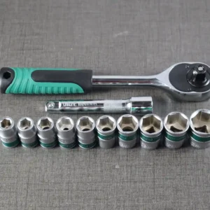 12 PCS 1/4 Inch Drive Socket Wrench Set with Ratchet Handle Xinran