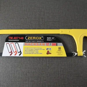 ZEROX 12" (300mm) Heavy Duty Adjustable Hacksaw Frame - Professional Metal & PVC Cutting Saw with Ergonomic Handle