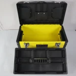 SHIDELI High-Grade Heavy Duty Tool Box - Professional Portable Hardware Storage Organizer with Metal Latches & Top Compartments