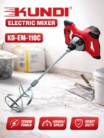 Kundi KD-EM-110C Electric Mixer Machine 1200W – Heavy Duty Paint & Cement Mixer