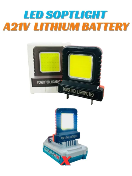 Portable Power Tool LED Work Light - High-Intensity COB Cordless Shop Light, Compatible with 21V Lithium-Ion Batteries (Outdoor & Indoor Use)