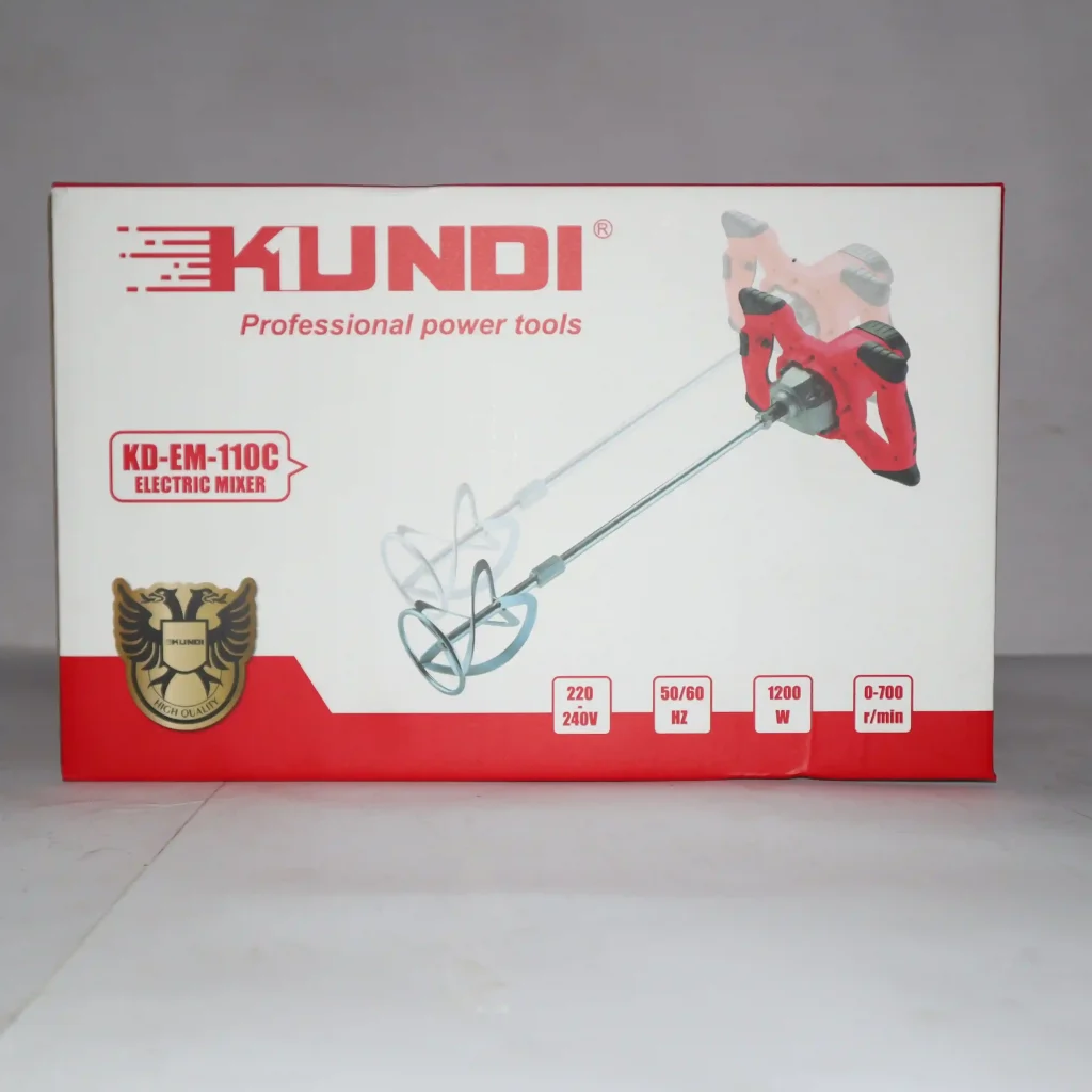 Kundi KD-EM-110C Electric Mixer Machine 1200W – Heavy Duty Paint & Cement Mixer