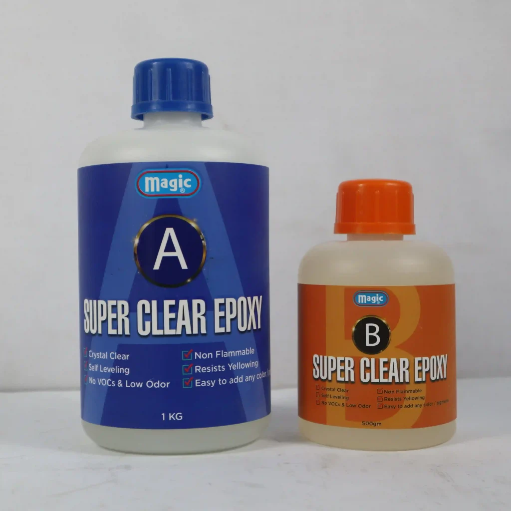 Magic Super Clear Epoxy Resin Kit 1500g – Crystal Clear Self Leveling Resin for Art & Crafts