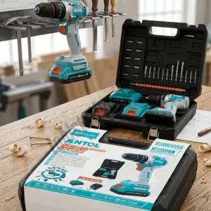 Antol 20V Cordless Brushless Impact Drill Set (40N.m) – Model ACID-20D03BL | 28 Pcs/Set Heavy Duty Screwdriver & Hammer Drill with 2 Batteries