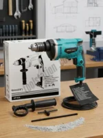 Professional 16mm Hammer Drill Machine (710W) – Model HP1630 | Heavy Duty Dual-Mode Impact Power Drill with Auxiliary Handle & Depth Gauge