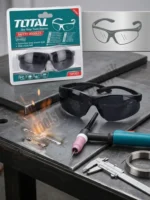 TOTAL Protective Safety Goggles – Model TSP307 | High-Impact Clear Lens Eye Protection Glasses for Dust, Welding Workshop Use
