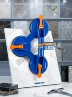 Wadfow Tile Sucker Heavy Duty Triple Suction Cup – Model WKR1G75 | 3-Plate Vacuum Lifter & Puller for Large Tiles, Glass, Granite & Marble Moving