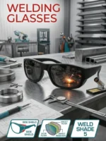 Welding Glasses Professional Dark Lens – Heavy Duty Eye Protection Goggles for Gas Welding, Brazing, Soldering & Metal Cutting Sparks