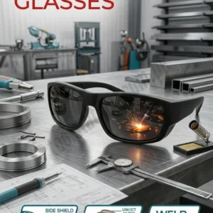 Welding Glasses Professional Dark Lens – Heavy Duty Eye Protection Goggles for Gas Welding, Brazing, Soldering & Metal Cutting Sparks