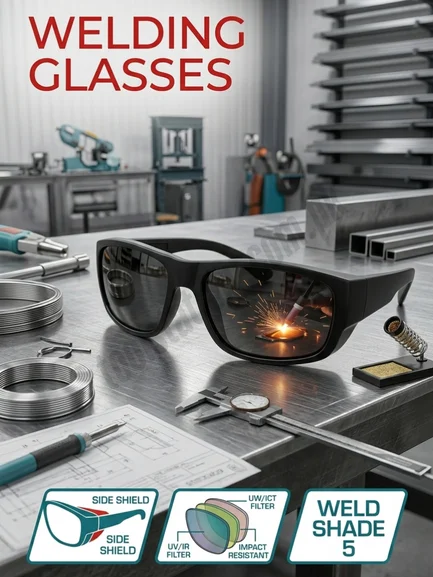 Welding Glasses Professional Dark Lens – Heavy Duty Eye Protection Goggles for Gas Welding, Brazing, Soldering & Metal Cutting Sparks Welding Glasses Professional Dark Lens – Heavy Duty Eye Protection Goggles for Gas Welding, Brazing, Soldering & Metal Cutting Sparks