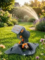 Automatic Oscillating Lawn Sprinkler – Adjustable Multi-Nozzle Garden Water Sprayer with Heavy Duty Base Gear for Yard Cooling & Grass Irrigation