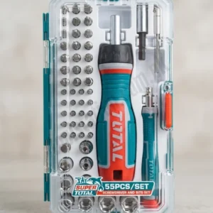 TOTAL Screwdriver and Bits 55-Piece Set TACSD30556 - Professional Multi-Purpose Hand Tool Kit with Ratchet Handle