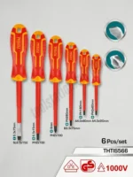 TOTAL 6-Piece Insulated Screwdriver Set THTIS566 - 1000V VDE Certified Professional Industrial Hand Tool Kit