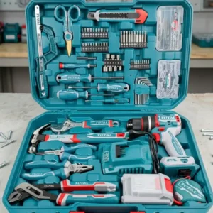 TOTAL 166-Piece Professional Tool Set with 20V Cordless Impact Drill - Complete Home & Industrial Repair Kit THKTHP41667