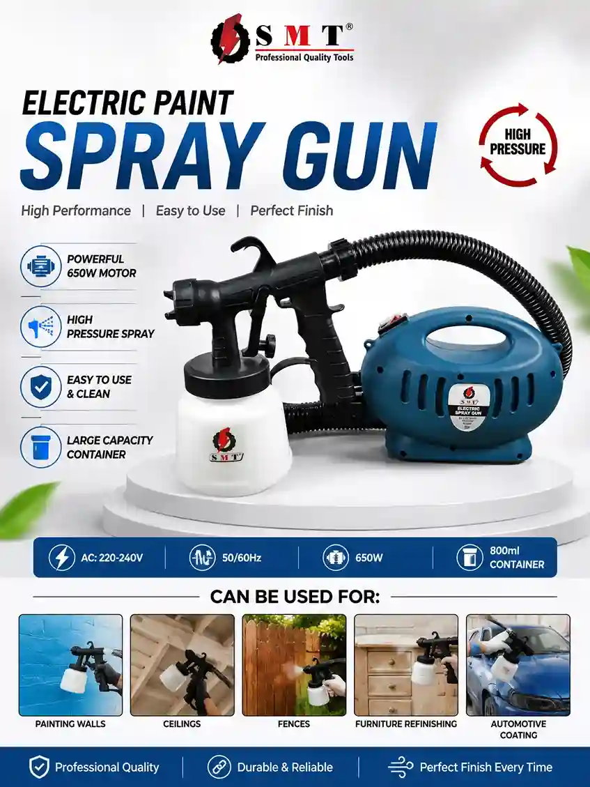 SMT Paint Spray Gun Professional High-Pressure - Efficient Paint Sprayer for Walls, Furniture, and Automotive paint zoom SMT 2500 SMT Paint Spray Gun Professional High-Pressure - Efficient Paint Sprayer for Walls, Furniture, and Automotive paint zoom SMT 2500