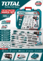 TOTAL 166-Piece Professional Tool Set with 20V Cordless Impact Drill - Complete Home & Industrial Repair Kit THKTHP41667