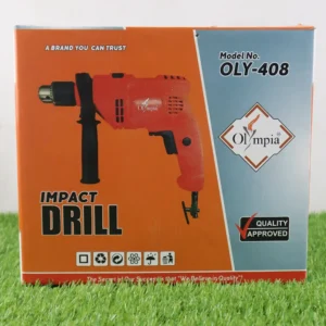 Olympia Impact Drill Machine 13mm – Model No. OLY-408 | Heavy Duty Variable Speed Electric Hammer Drill with Auxiliary Handle for Concrete, Steel & Wood Drilling