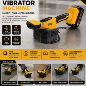 SELEX Tile Vibrator Machine - Professional Tile Leveling Tool with High-Frequency Vibration and Gear Adjustment