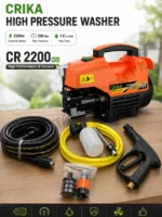 CRIKA High Pressure Washer CR2200NCU - 2200W Powerful Cleaning Tool with Auto-Stop Function with 33ft pipe