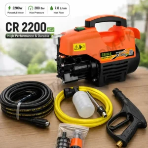 CRIKA High Pressure Washer CR2200NCU - 2200W Powerful Cleaning Tool with Auto-Stop Function with 33ft pipe