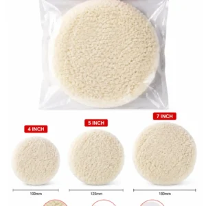 Professional Wool Polishing Pad - Heavy-Duty Buffing Bonnet for Car Detailing buffs Available in 4", 5", 7"