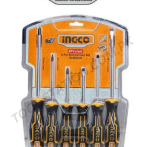 INGCO 6-Piece Screwdriver Set - Professional Chrome Vanadium (Cr-V) Steel Hand Tool Kit HSSD0628