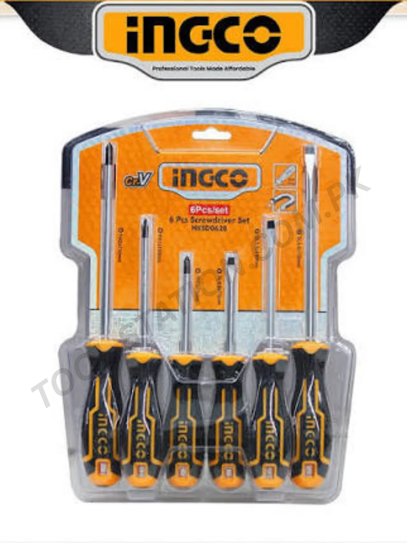 INGCO 6-Piece Screwdriver Set - Professional Chrome Vanadium (Cr-V) Steel Hand Tool Kit HSSD0628 INGCO 6-Piece Screwdriver Set - Professional Chrome Vanadium (Cr-V) Steel Hand Tool Kit HSSD0628