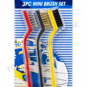 3-Piece Mini Wire Brush Set - Multi-Material Cleaning and Rust Removal Hand Tool Kit