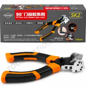 JinYangLS 90-Degree Door and Window Tape Cutter - SK2 Steel Gasket and Rubber Strip Shears with Ergonomic Handles