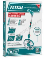 TOTAL Measuring Wheel 0-9999.9m - Foldable Distance Measuring Tool with Rubber Covered Wheel and Canvas Bag TMT19945