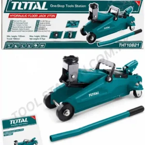 TOTAL 2-Ton Hydraulic Floor Jack - Heavy-Duty Car Lift Service Jack with Carrying Handle and Pump Bar THT10821