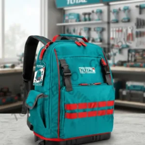 TOTAL Tool Bag Waterproof Organizer Bag with Thickened PP Bottom and 15kg Max Load Heavy-Duty Tool Backpack THBP04025
