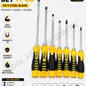 KING PRO Screwdriver 7pcs Set - Professional Heavy-Duty Slotted and Phillips Hand Tools with Ergonomic Non-Slip Handles