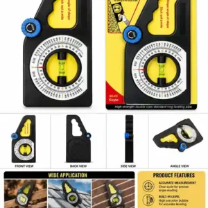 Multi-Function Slope Measuring Instrument - High Strength Double View Standard Ring Leveling Pipe and Inclinometer for Civil Engineering and Construction