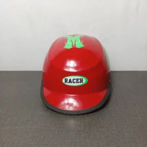 Half-Face Motorcycle Helmet - Stylish Red Safety Gear with Sports Design RACER
