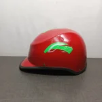 Half-Face Motorcycle Helmet - Stylish Red Safety Gear with Sports Design RACER