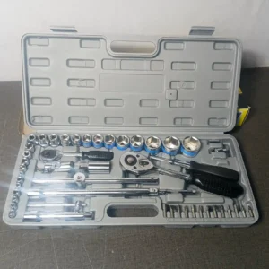 SUNRISE 52-Piece 1/4" & 1/2" Socket Tool Set - Chrome Vanadium Professional Mechanic Hand Tool Kit