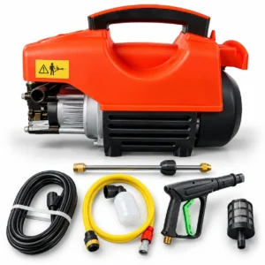 CRIKA CR 2200 high pressure washer with spray gun, high pressure hose, foam bottle, yellow water hose and cleaning accessoriestoolstationpakistan, toolstatin.com