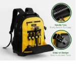 Deli Tool Backpack Tool Bag, Heavy-Duty Tool Storage and Organization, Portable Tool Storage with Pockets and Base Support,Durable and Water Resistant (Unisex)
