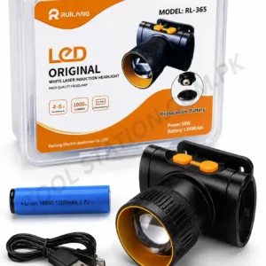 LED Headlamp - White Laser Induction Headlight with 50W Power, Rechargeable Zoomable Head Light with Replaceable 1200mAh Battery 50W RUILANG RL-365