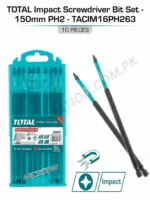 TOTAL Impact Screwdriver Bit Set - 150mm PH2 Magnetic Impact Bits 10-Piece Pack | Available in Sets or Single Pieces Model TACIM16PH263