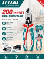 TOTAL Cable Cutter Plier 200mm 8 inch - Professional Heavy Duty Wire and Cable Cutting Tool for Copper and Aluminum with High Leverage and Comfort TPR Handle THT11581