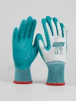 TOTAL Professional Gloves - Latex Coated Safety Gloves with High-Grip, Breathable Seamless Liner, and Abrasion Resistance for Construction, Carpentry, and Gardening Model TSP12102