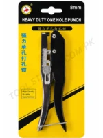 Heavy Duty One Hole Punch - 8mm Single Hole Puncher Handheld Metal Pliers Tool for Paper, PVC Cards, and Crafts