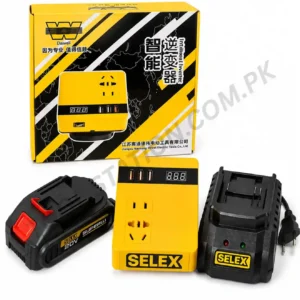 SELEX 20V Battery Inverter and Charger Combo Set - Portable Power Inverter with AC Outlet & USB Ports, 20V Li-Ion Battery, and Fast Charger Station