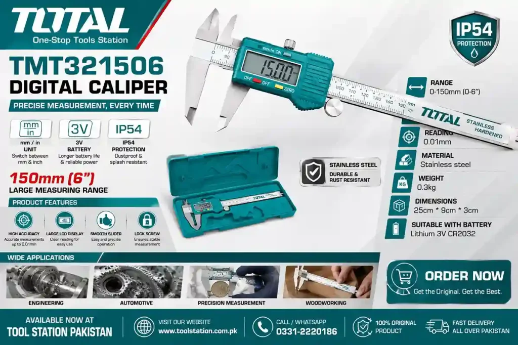 TOTAL TMT321506 Digital Caliper 150mm (6")
