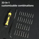 DELI DL1033D Screwdriver Set, 33 Pcs Precision Screwdriver Set, Precision Repair Tool Kit, Magnetic Tip Screwdriver Set, Cr-V Screwdriver Set, Anti-Slip Handle Screwdriver, Electronics Repair Kit, Watch Repair Tools, Small Device Repair Kit, DIY Screwdriver Set