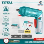 TOTAL Cordless Screwdriver 4V TSDLI0442 – 19 Pcs Set - Image 4