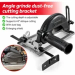 Black and silver angle grinder dust-free cutting bracket with adjustable guide, protective guard, and side handletoolstatinpakistan, toolstation.com